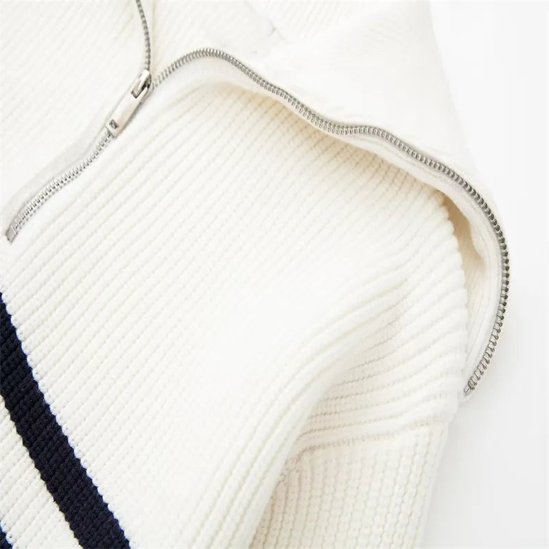 Apollo™ | Vintage gestreifter Zip-Pullover