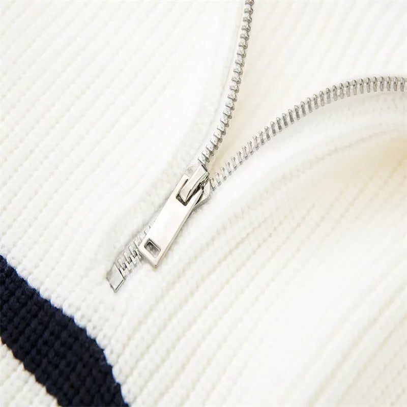 Apollo™ | Vintage gestreifter Zip-Pullover