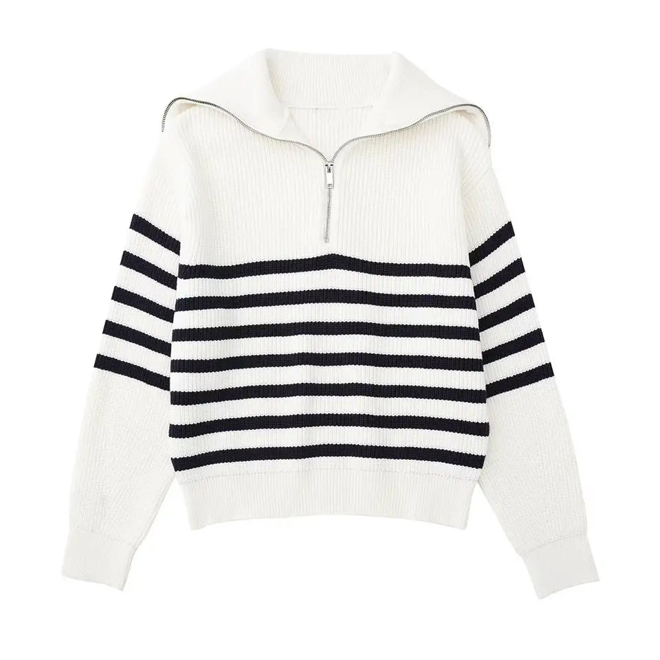 Apollo™ | Vintage gestreifter Zip-Pullover