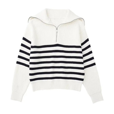 Apollo™ | Vintage gestreifter Zip-Pullover