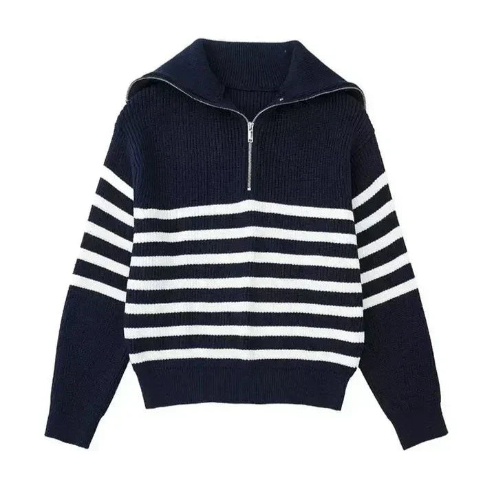 Apollo™ | Vintage gestreifter Zip-Pullover