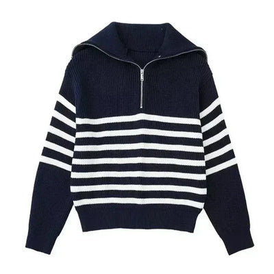 Apollo™ | Vintage gestreifter Zip-Pullover