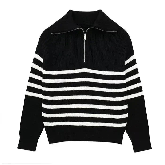 Apollo™ | Vintage gestreifter Zip-Pullover