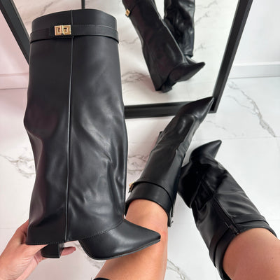 Apollo™ | Schwarze Stiefel mit Riegel