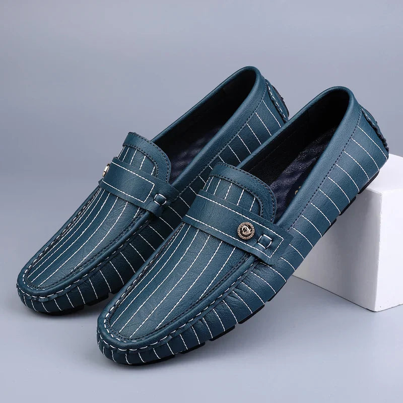 Gestreifte Driver Loafers