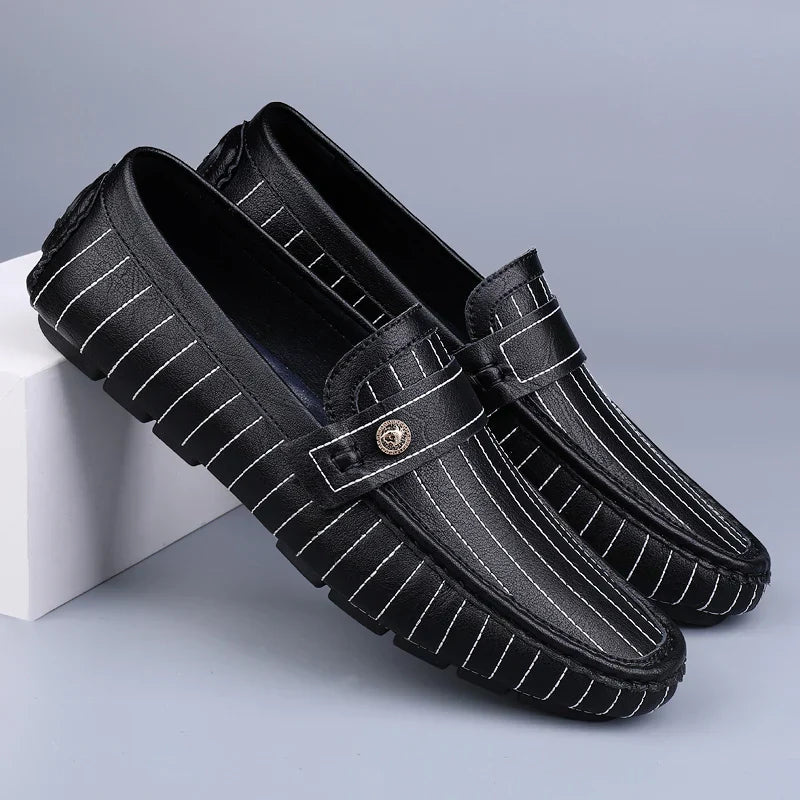 Gestreifte Driver Loafers