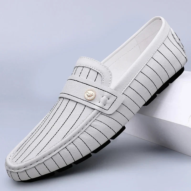 Gestreifte Driver Loafers