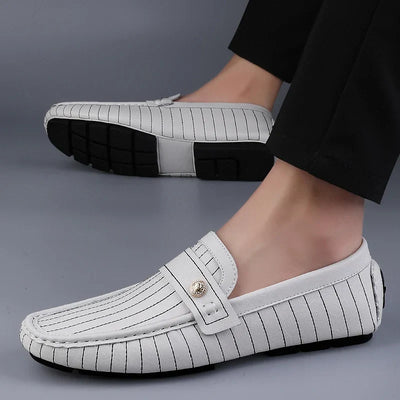 Gestreifte Driver Loafers