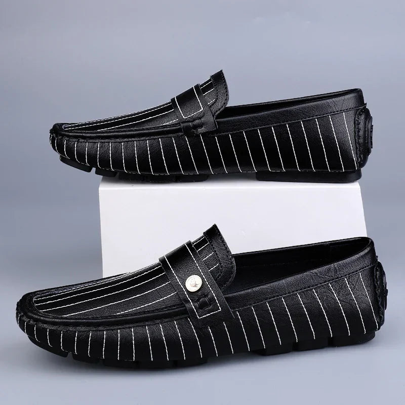 Gestreifte Driver Loafers