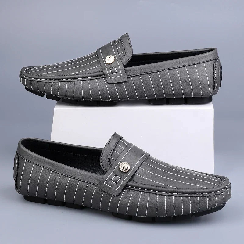 Gestreifte Driver Loafers
