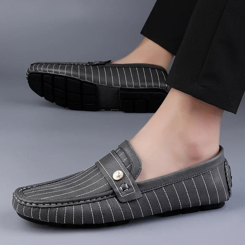 Gestreifte Driver Loafers