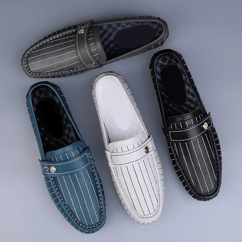 Gestreifte Driver Loafers