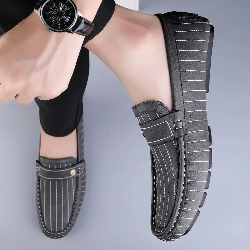 Gestreifte Driver Loafers