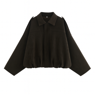 Laura – Stilvolle Oversize-Suede-Bomberjacke mit Vintage-Look