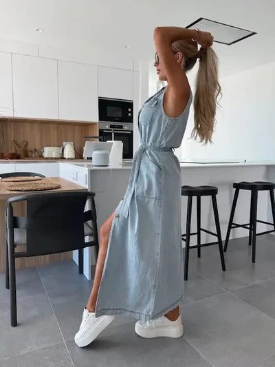 MAXI-JEANSKLEID