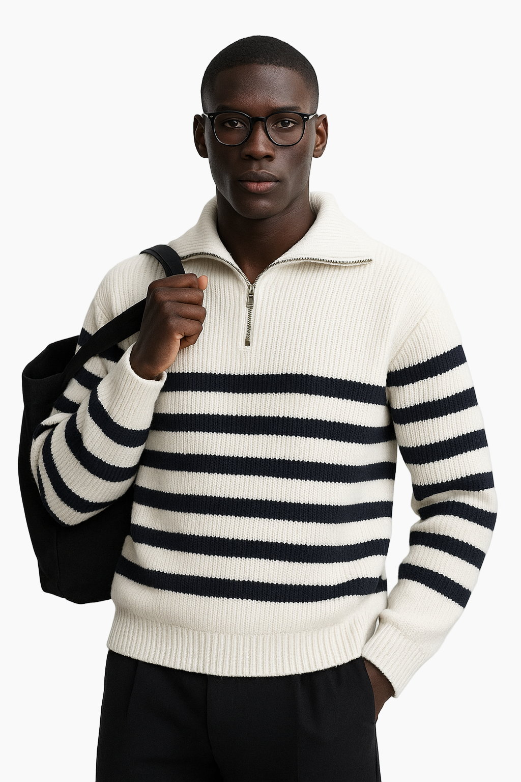 Apollo™ | Vintage gestreifter Zip-Pullover
